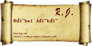 Rábel Jákó névjegykártya